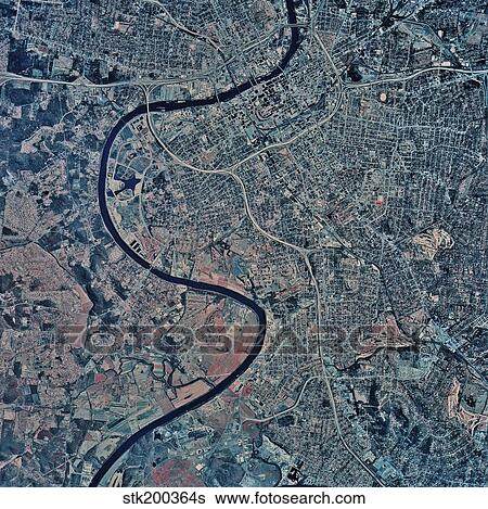 Satellite view of Nashville, Tennessee. View Large Photo Image Stock Photograph - Satellite view of Nashville, Tennessee.. Fotosearch