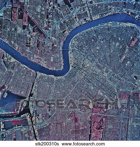 Satellite view of New Orleans, Louisiana. View Large Photo Image Stock Photograph - Satellite view of New Orleans, Louisiana.. Fotosearch