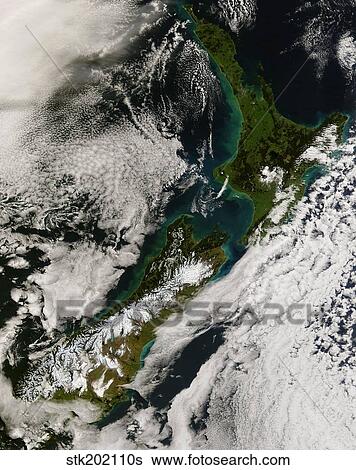 Satellite view of New Zealand View Large Photo Image Stock Photograph - Satellite view of New Zealand. Fotosearch