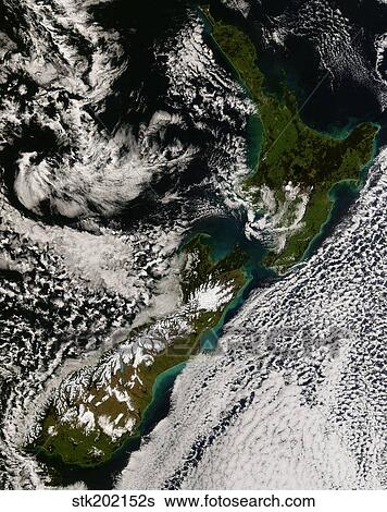 Satellite view of New Zealand View Large Photo Image Stock Photograph - Satellite view of New Zealand. Fotosearch