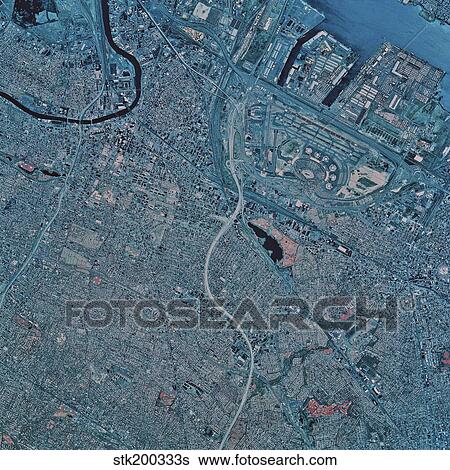 Satellite view of Newark, New Jersey. View Large Photo Image Stock Photograph - Satellite view of Newark, New Jersey.. Fotosearch