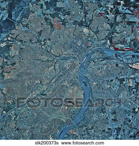 Satellite view of Richmond, Virginia. View Large Photo Image Stock Photograph - Satellite view of Richmond, Virginia.. Fotosearch