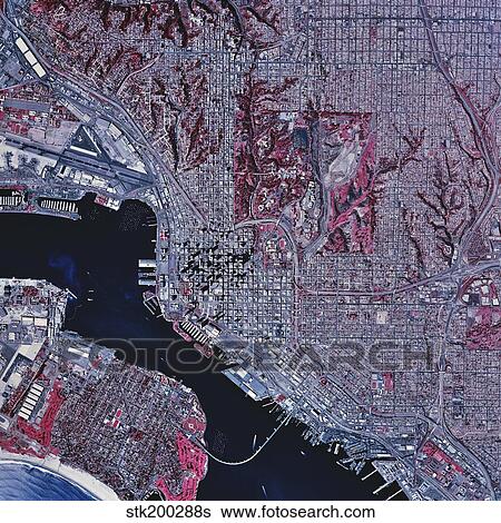 Satellite view of San Diego, California. View Large Photo Image Stock Photograph - Satellite view of San Diego, California.. Fotosearch