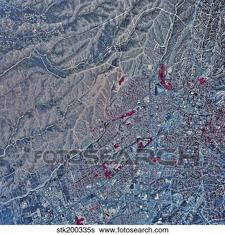 Satellite view of Santa Fe, New Mexico. View Large Photo Image Stock Photograph - Satellite view of Santa Fe, New Mexico.. Fotosearch