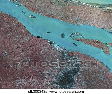 Satellite view of Shanghai, China. View Large Photo Image Stock Photograph - Satellite view of Shanghai, China.. Fotosearch