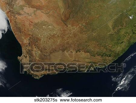Satellite view of South Africa. View Large Photo Image Stock Photograph - Satellite view of South Africa.. Fotosearch