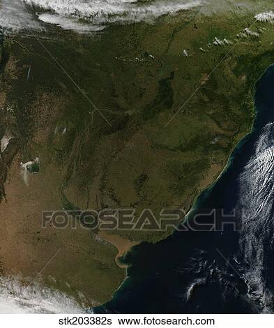 Satellite view of South America. View Large Photo Image Stock Photograph - Satellite view of South America.. Fotosearch