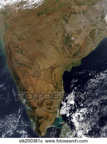 Satellite view of Southern India View Large Photo Image Stock Photograph - Satellite view of Southern India. Fotosearch