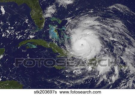 Satellite view of the eye of Hurricane Irene as it enters the Bahamas. View Large Photo Image Stock Photograph - Satellite view of the eye of Hurricane Irene as it enters the Bahamas.. Fotosearch