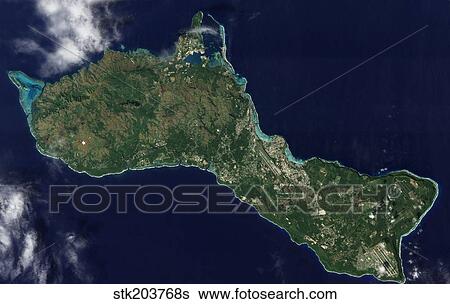 Satellite view of the island of Guam. View Large Photo Image Stock Photograph - Satellite view of the island of Guam.. Fotosearch