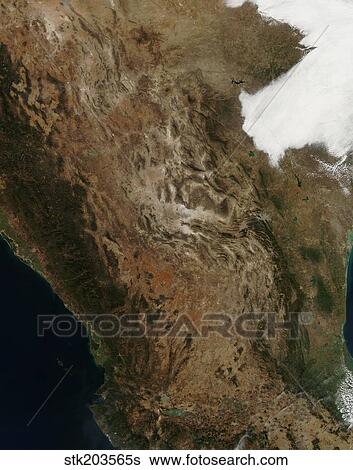 Satellite view of the landscape of central Mexico. View Large Photo Image Stock Photograph - Satellite view of the landscape of central Mexico.. Fotosearch