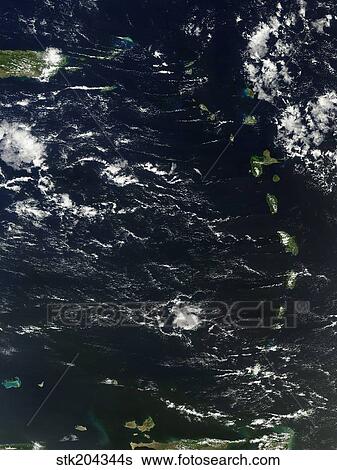 Satellite view of the Lesser Antilles. View Large Photo Image Stock Photograph - Satellite view of the Lesser Antilles.. Fotosearch