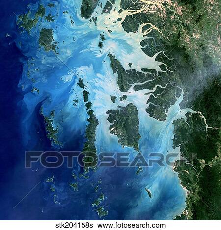 Satellite view of the Mergui Archipelago showing Auckland and Whale Bays. View Large Photo Image Stock Photograph - Satellite view of the Mergui Archipelago showing Auckland and Whale Bays.. Fotosearch