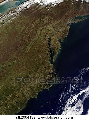 Satellite view of the Mid-Atlantic United States View Large Photo Image Stock Photograph - Satellite view of the Mid-Atlantic United States. Fotosearch