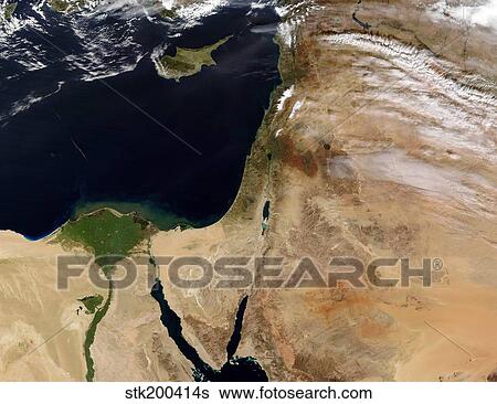 Satellite view of the Middle East View Large Photo Image Stock Photograph - Satellite view of the Middle East. Fotosearch