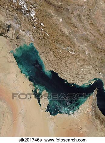 Satellite view of the Persian Gulf View Large Photo Image Stock Photograph - Satellite view of the Persian Gulf. Fotosearch