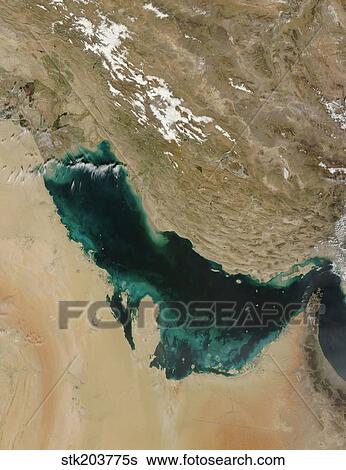 Satellite view of the Persian Gulf. View Large Photo Image Stock Photograph - Satellite view of the Persian Gulf.. Fotosearch