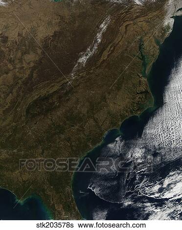 Stock Photograph - Satellite view of the Southeastern United States.. Fotosearch