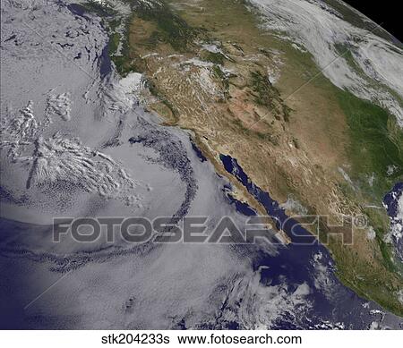 Satellite view of the Southern California June Gloom. View Large Photo Image Stock Photograph - Satellite view of the Southern California June Gloom.. Fotosearch