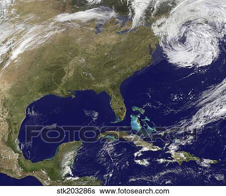 Satellite view of the United States East Coast. View Large Photo Image Stock Photograph - Satellite view of the United States East Coast.. Fotosearch