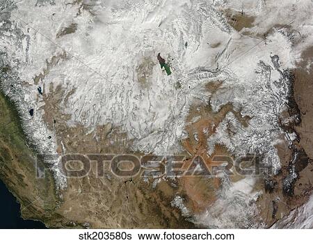 Stock Photograph - Satellite view of the western United States.. Fotosearch