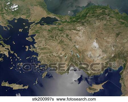 Satellite view of Turkey. View Large Photo Image Stock Photograph - Satellite view of Turkey.. Fotosearch