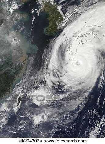 Satellite view of Typhoon Phanfone before making landfall on Japan. View Large Photo Image Stock Photograph - Satellite view of Typhoon Phanfone before making landfall on Japan.. Fotosearch