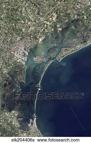 Satellite view of Venice and the Venetian Lagoon. View Large Photo Image Stock Photograph - Satellite view of Venice and the Venetian Lagoon.. Fotosearch