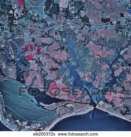 Satellite view of Virginia Beach, Virginia. View Large Photo Image Stock Photograph - Satellite view of Virginia Beach, Virginia.. Fotosearch