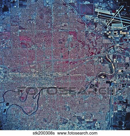 Satellite view of Wichita, Kansas. View Large Photo Image Stock Photograph - Satellite view of Wichita, Kansas.. Fotosearch
