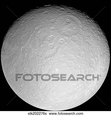 Saturn's icy moon Rhea. View Large Photo Image Stock Photograph - Saturn's icy moon Rhea.. Fotosearch