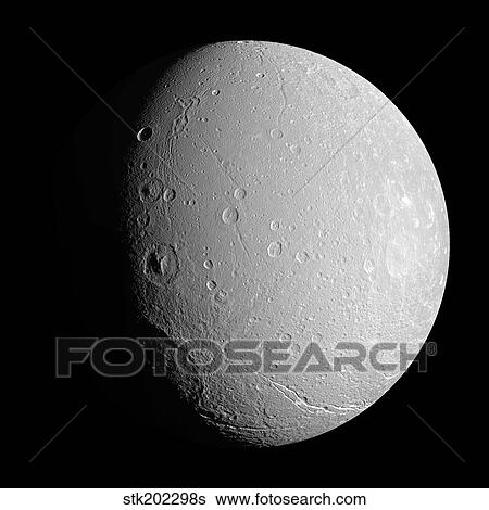 Saturn's moon Dione View Large Photo Image Stock Photograph - Saturn's moon Dione. Fotosearch