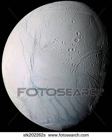 Saturn's moon Enceladus. View Large Photo Image Stock Photograph - Saturn's moon Enceladus.. Fotosearch
