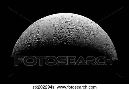 Saturn's moon Enceladus. View Large Photo Image Stock Photograph - Saturn's moon Enceladus.. Fotosearch