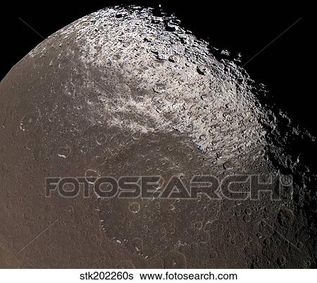 Saturn's moon Iapetus. View Large Photo Image Stock Photograph - Saturn's moon Iapetus.. Fotosearch
