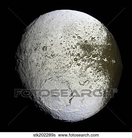 Saturn's moon Iapetus. View Large Photo Image Stock Photograph - Saturn's moon Iapetus.. Fotosearch