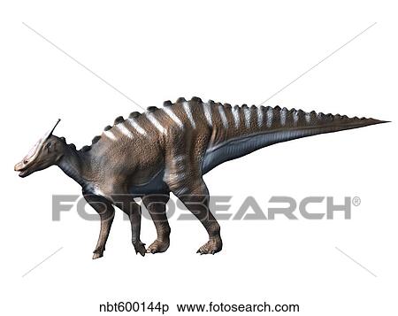 Saurolophus dinosaur. View Large Illustration Stock Illustration - Saurolophus dinosaur.. Fotosearch