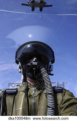 Self-portrait of a pilot flying in a Saab J 32 Lansen. View Large Photo Image Picture - Self-portrait of a pilot flying in a Saab J 32 Lansen.. Fotosearch