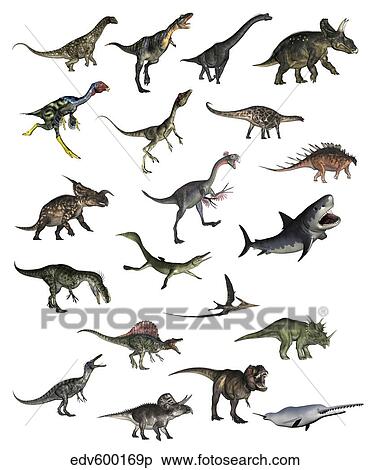 Set of dinosaurs. View Large Illustration Stock Illustration - Set of dinosaurs.. Fotosearch