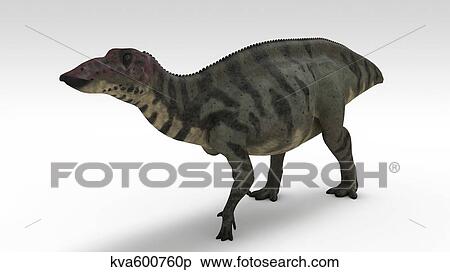 Stock Illustration - Shuangmiaosaurus dinosaur, white background.. Fotosearch