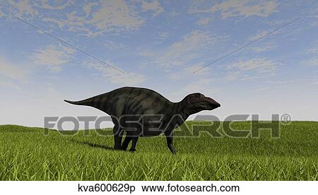 Shuangmiaosaurus walking across a grassy field. View Large Illustration Stock Illustration - Shuangmiaosaurus walking across a grassy field.. Fotosearch