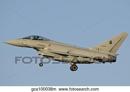 Side view of an Italian Air Force Eurofighter Typhoon. View Large Photo Image Picture - Side view of an Italian Air Force Eurofighter Typhoon.. Fotosearch