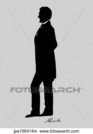 Silhouette of President Abraham Lincoln with signature. View Large Illustration Stock Illustration - Silhouette of President Abraham Lincoln with signature.. Fotosearch
