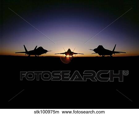 Picture - Silhouette of the F-22 Raptor. Fotosearch