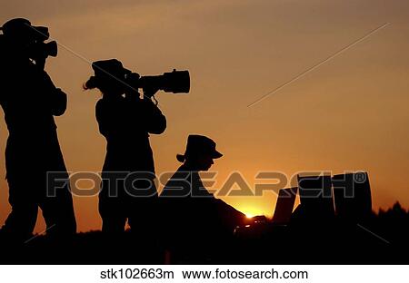 Silhouettes of three U. S. Air Force Visual Information professionals. View Large Photo Image Picture - Silhouettes of three U. S. Air Force Visual Information professionals.. Fotosearch