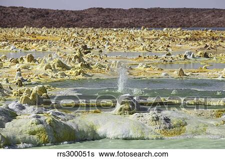 Small geyser amongst potassium salt deposits, Dallol geothermal area, Danakil Depression, Ethiopia. View Large Photo Image Stock Photograph - Small geyser amongst potassium salt deposits, Dallol geothermal area, Danakil Depression, Ethiopia.. Fotosearch