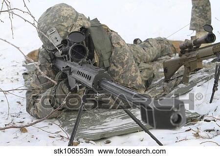 Snipers provide overwatch at Fort Wainwright, Alaska. View Large Photo Image Picture - Snipers provide overwatch at Fort Wainwright, Alaska.. Fotosearch