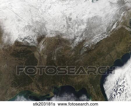 Snow cover over the United States. View Large Photo Image Stock Photograph - Snow cover over the United States.. Fotosearch