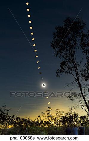 Solar eclipse composite, Queensland, Australia. View Large Photo Image Stock Photograph - Solar eclipse composite, Queensland, Australia.. Fotosearch