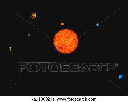Solar System View Large Illustration Stock Illustration - Solar System. Fotosearch